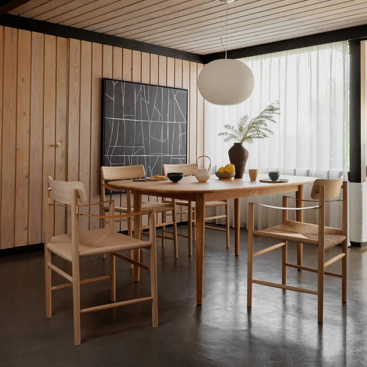 FDB Møbler C63E Bjørk Dining Table, Solid Nature Oiled Oak