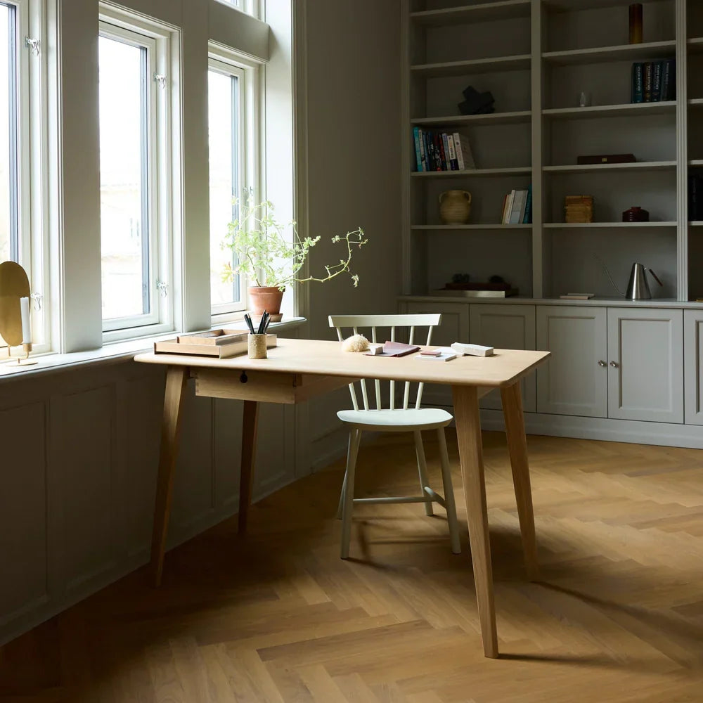 FDB Møbler C67 Butler Desk, Solid Nature Lacquered Oak, Small