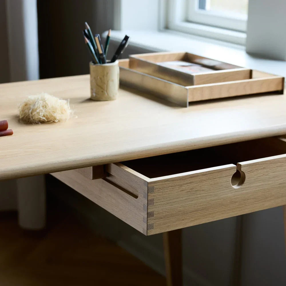 FDB Møbler C67 Butler Desk, Solid Nature Lacquered Oak, Small