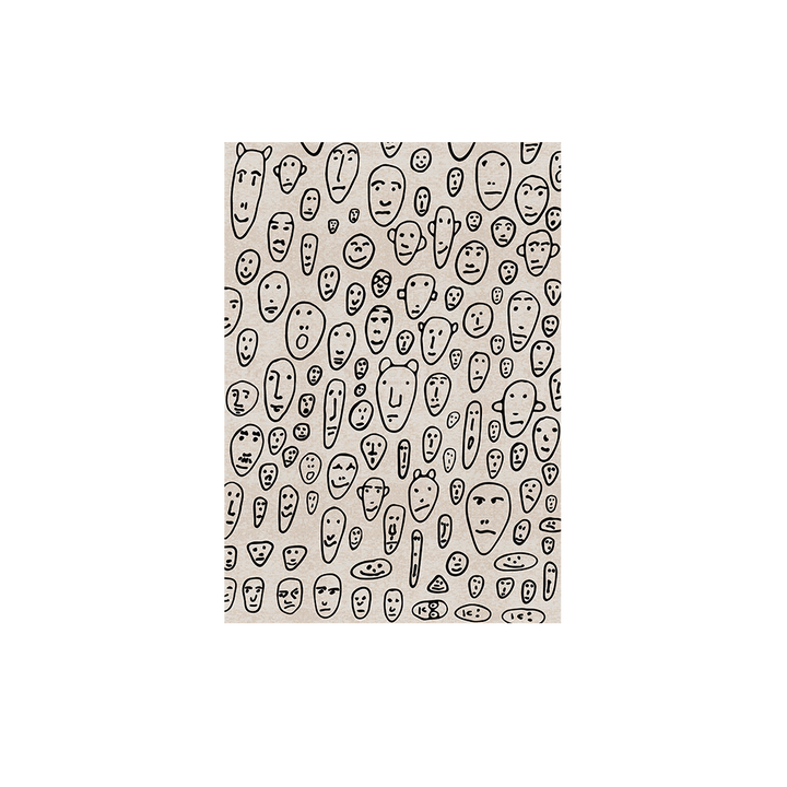 Floating Faces White Carpet
