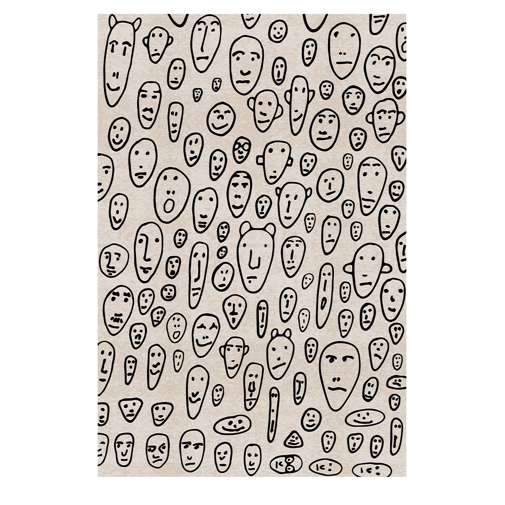 Floating Faces White Carpet