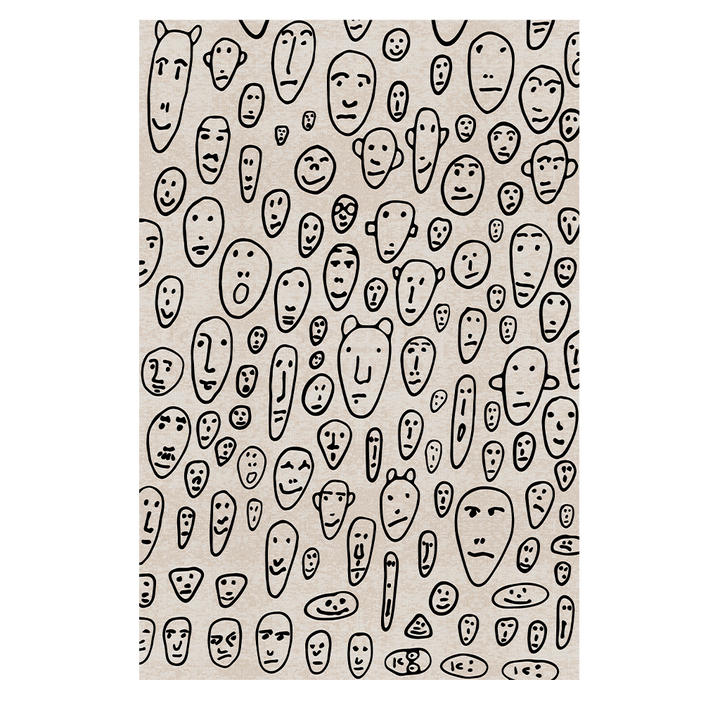 Floating Faces White Carpet