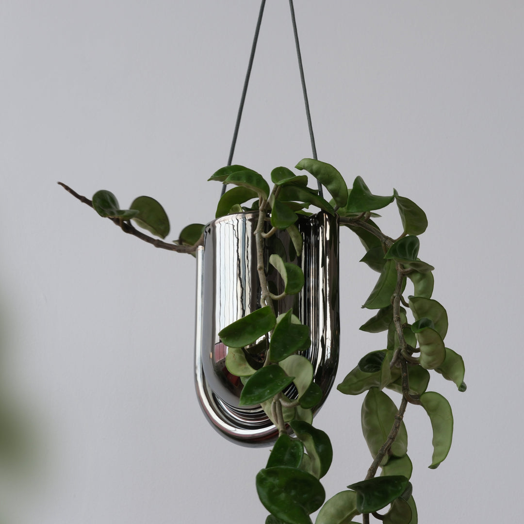 chrome plant pot stand Portico Planter
