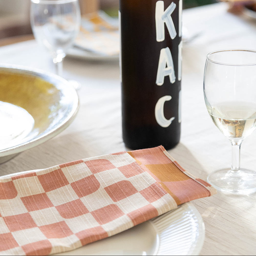 Dinner Napkins Double Sided Checker - Quiet Season