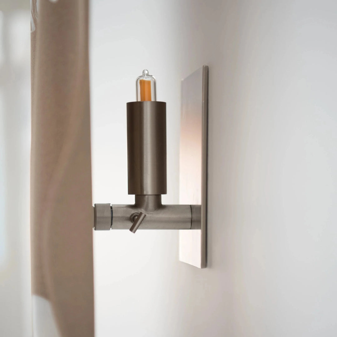 Drape Ceramic &amp; Brass Wall Light — Porcelain Inlay — detail, brass mount and bulb hardware