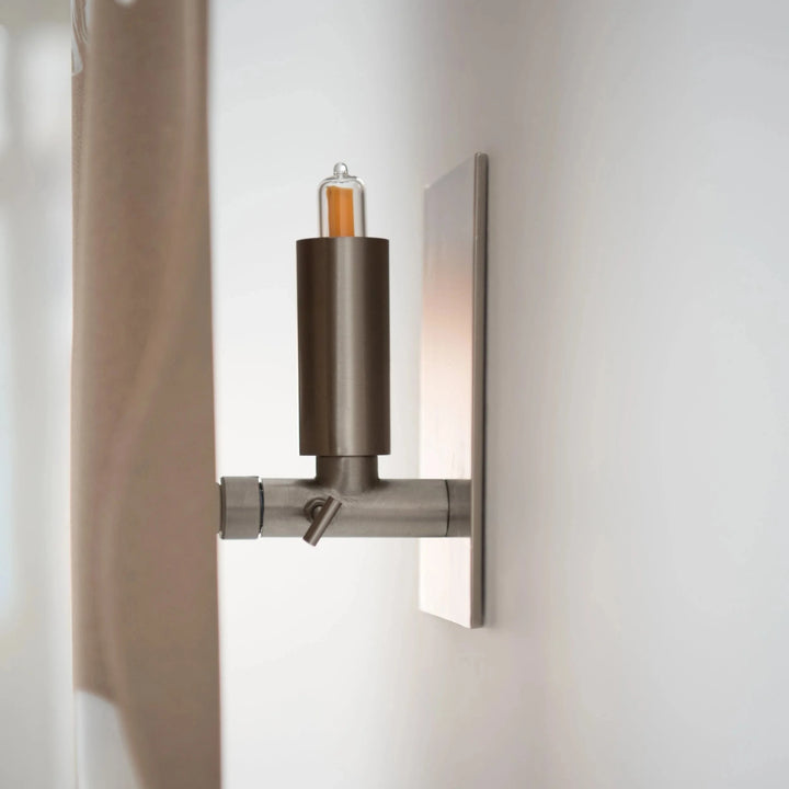 Drape Ceramic &amp; Brass Wall Light — Porcelain Inlay — detail, brass mount and bulb hardware