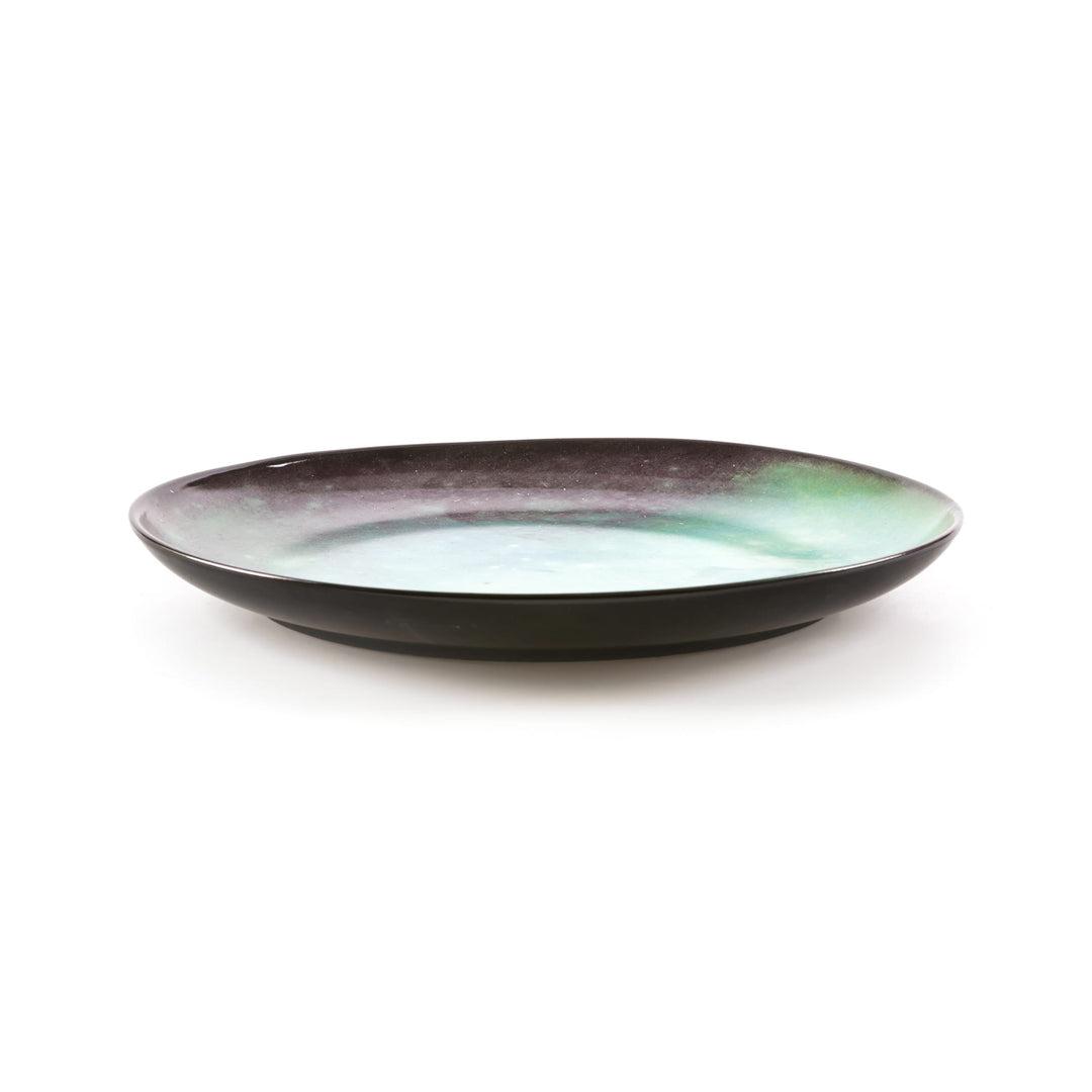 Seletti Cosmic Diner Pluto Dinner Plate, side profile of the flat dinner plate