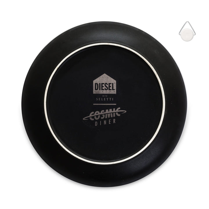 Seletti Cosmic Diner Moon Tray, black underside with the Diesel Cosmic Diner backstamp