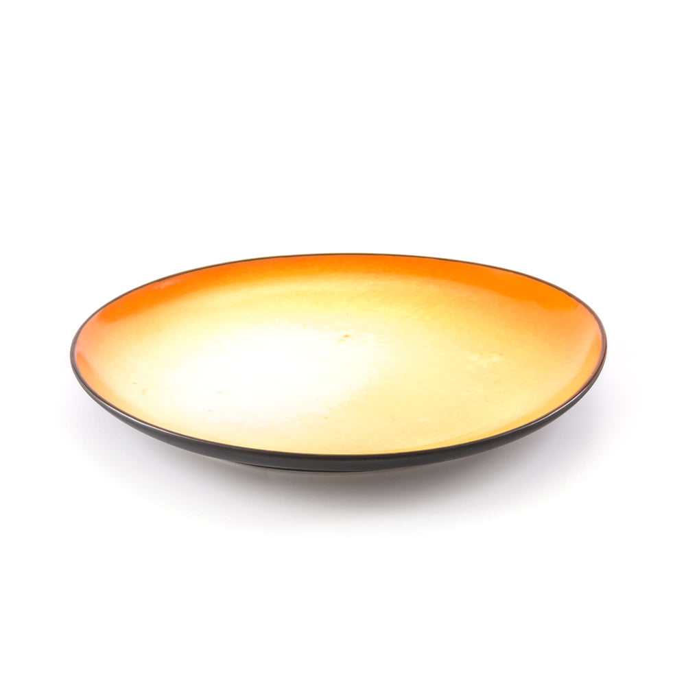 Seletti Cosmic Diner Sun Tray, angled view of the yellow-orange gradient