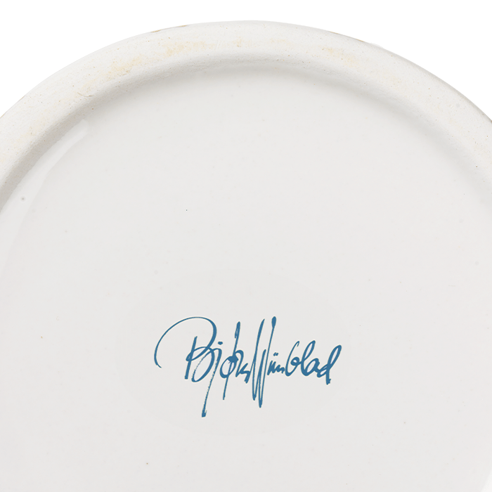 Bjørn Wiinblad Eva Vase, Blue/Rose, H: 7.3"