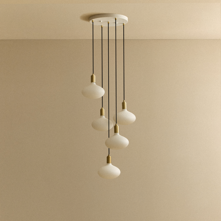 Five Pendant in Brass + Oval II