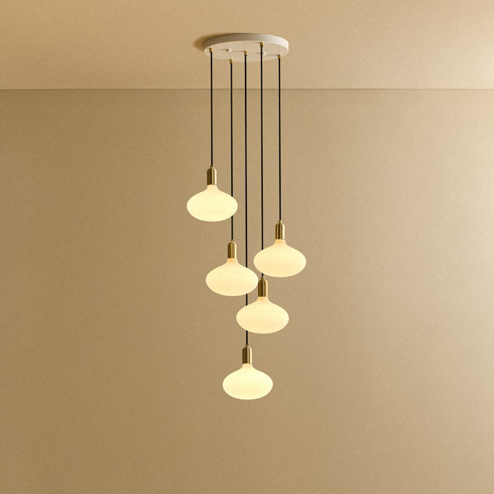 Five Pendant in Brass + Oval II