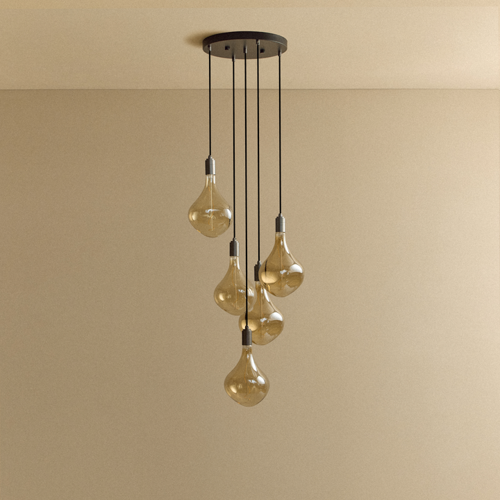 Five Pendant in Graphite + Voronoi II