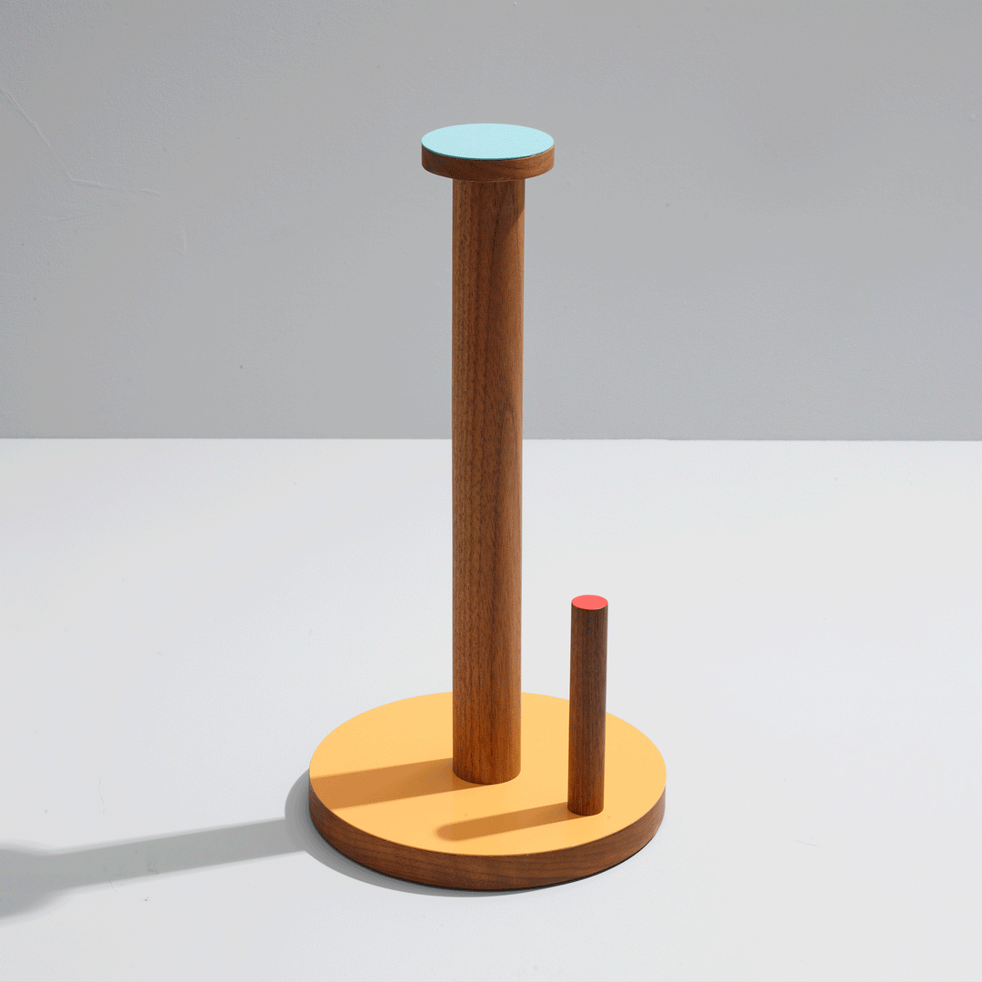 The Paper Towel Keeper - Walnut/Orange