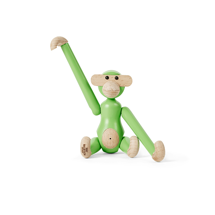 Kay Bojesen Monkey, Mini, Light Green, H: 3.7"