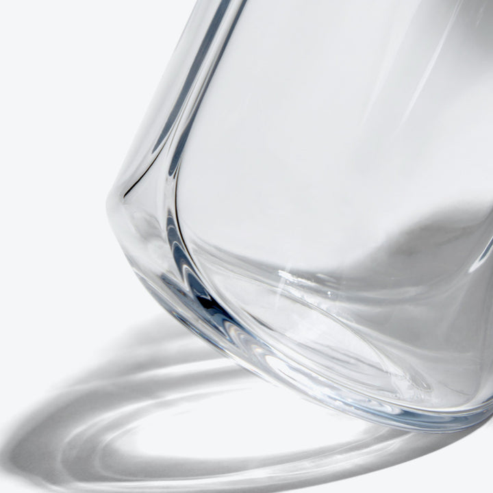 Hew Carafe — Clear carafe, close-up of the base and its shadow