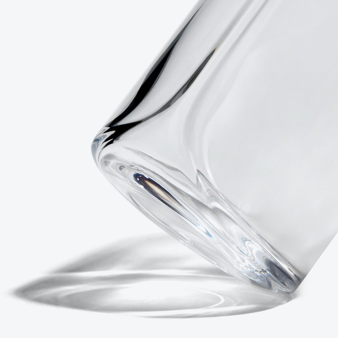Hew Highball Glass, Set of 4 — close-up of the folded base of a clear highball glass