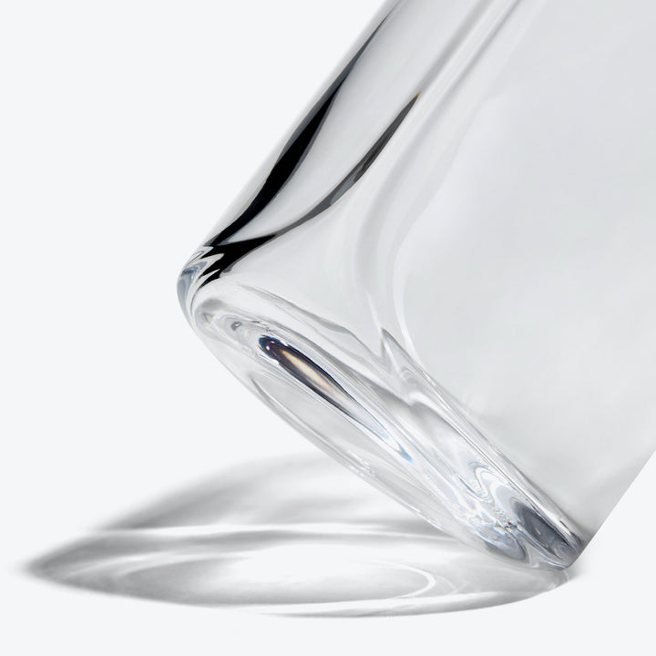 Hew Highball Glass, Set of 4 — close-up of the folded base of a clear highball glass