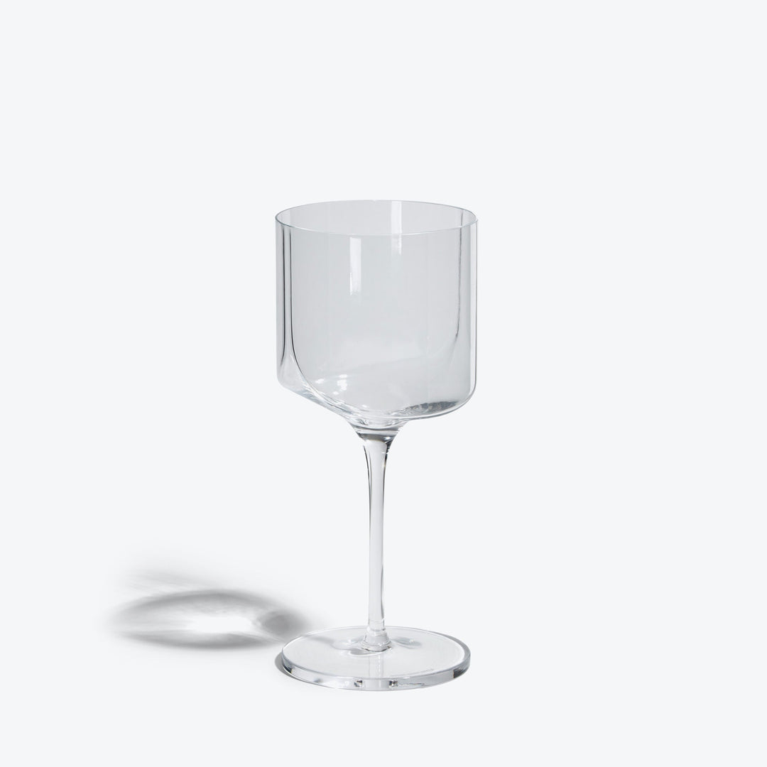 Hew Wine Glass, Set of 2 — single clear wine glass with a straight bowl, front view on white