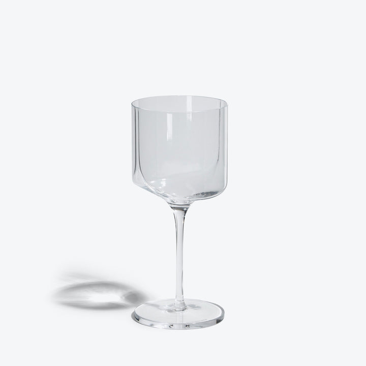 Hew Wine Glass, Set of 2 — single clear wine glass with a straight bowl, front view on white