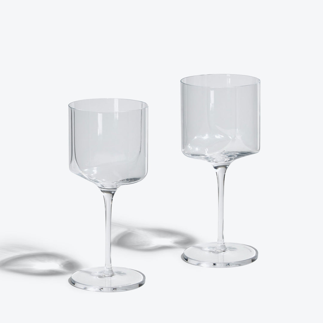 Hew Wine Glass, Set of 2 — both clear wine glasses side by side, packshot on white