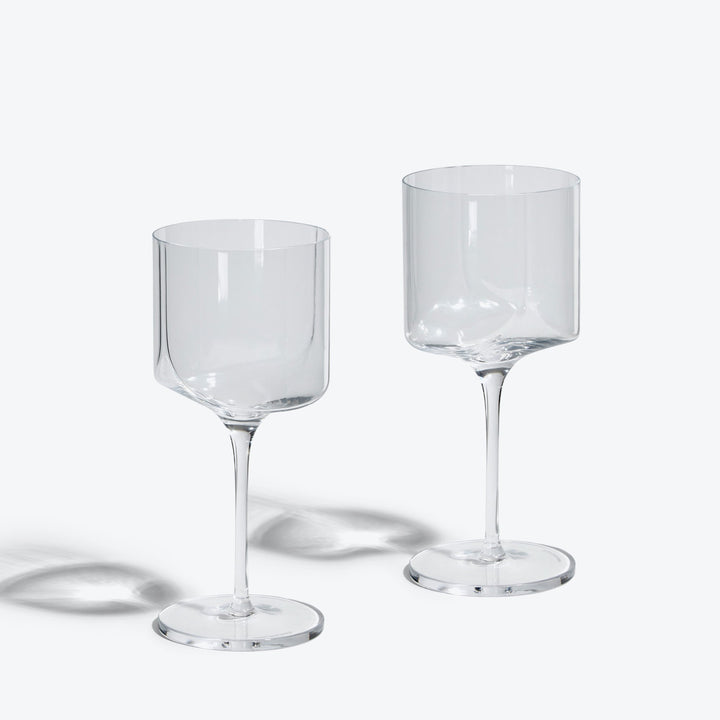 Hew Wine Glass, Set of 2 — both clear wine glasses side by side, packshot on white