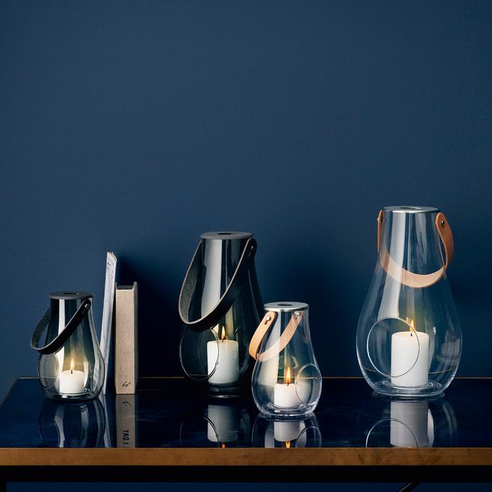 Holmegaard Design With Light Lantern, Clear, H: 11.4"