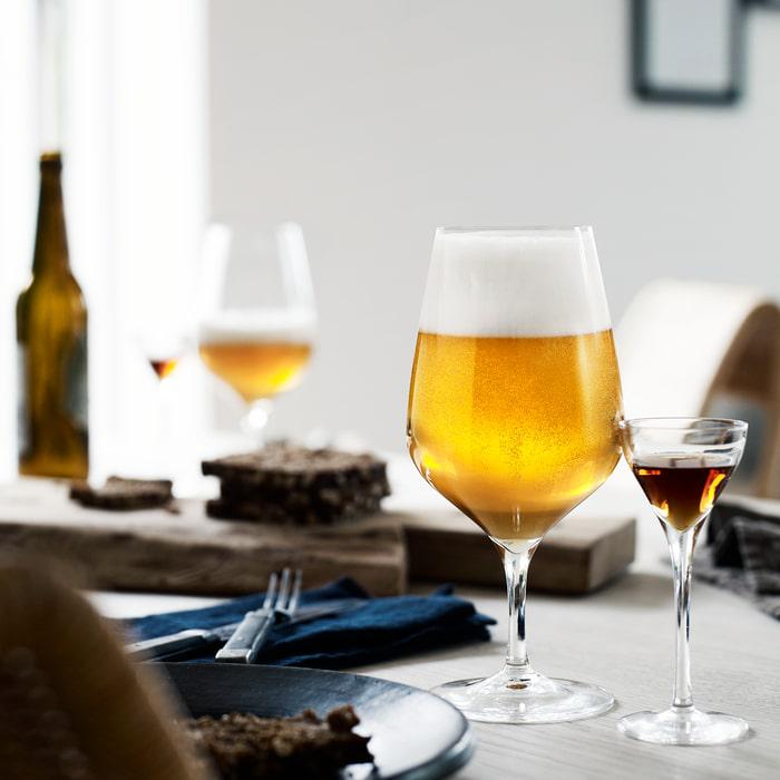 Holmegaard Cabernet Beer Glass, Clear, 21.6 Oz, 6 Pcs.