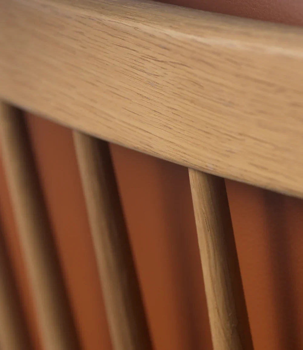 FDB Møbler J147 Armchair, Nature Lacquered Oak/Cognac Leather