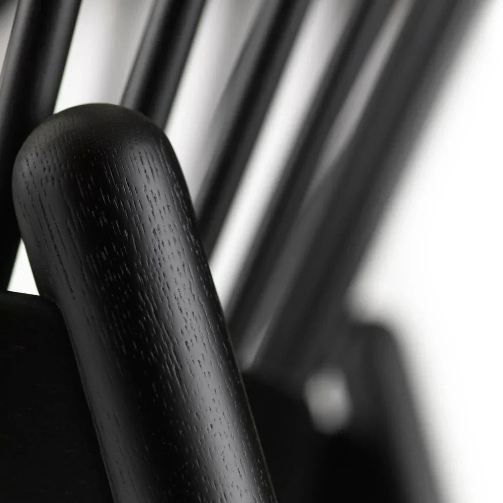 FDB Møbler J166 Jørna Chair, Jet Black Oak/Black Leather