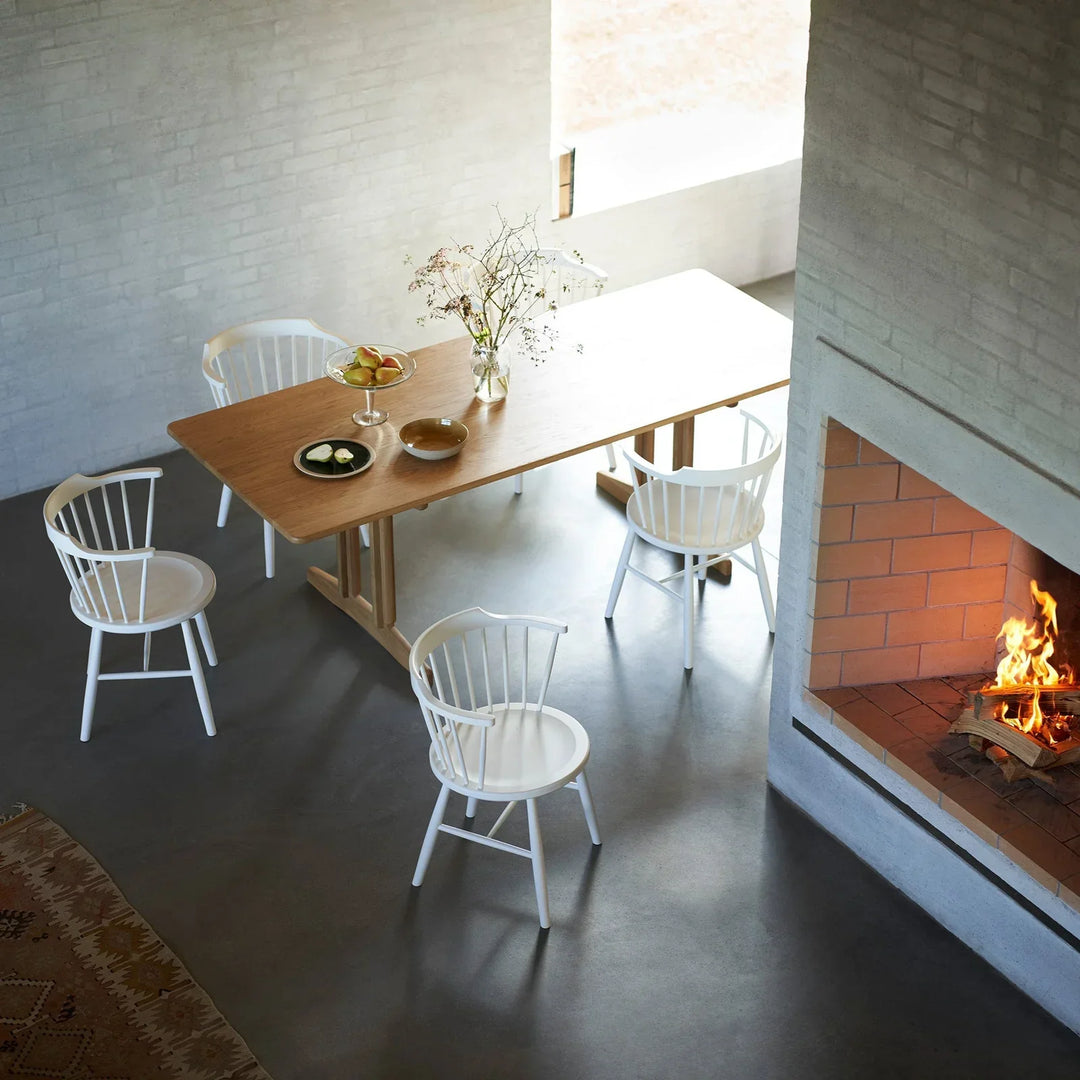 FDB Møbler J18 Chair, Pure White Painted Beech