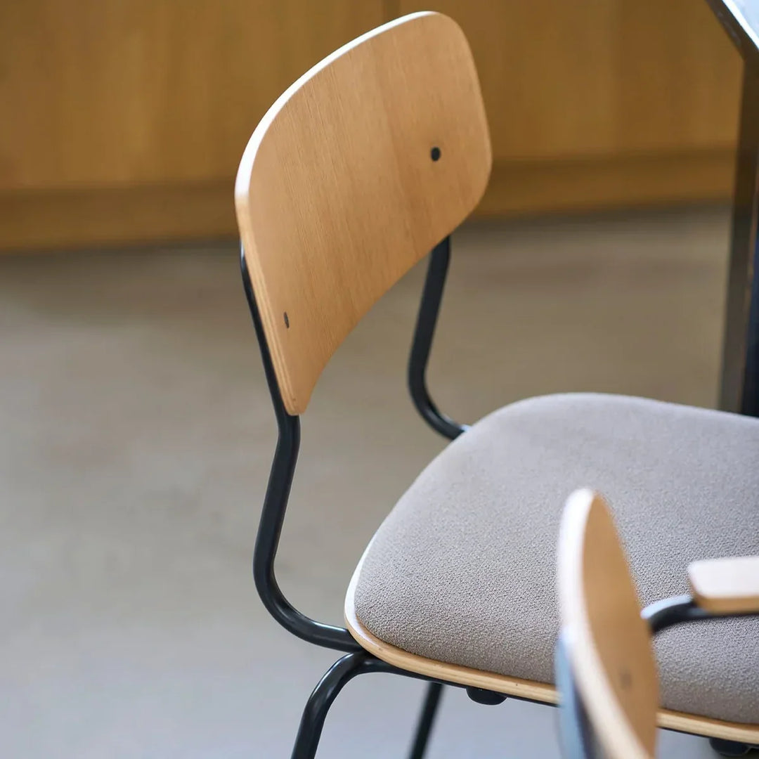 FDB Møbler J182 Holmen Stackable Chair, Steel Black/Taupe