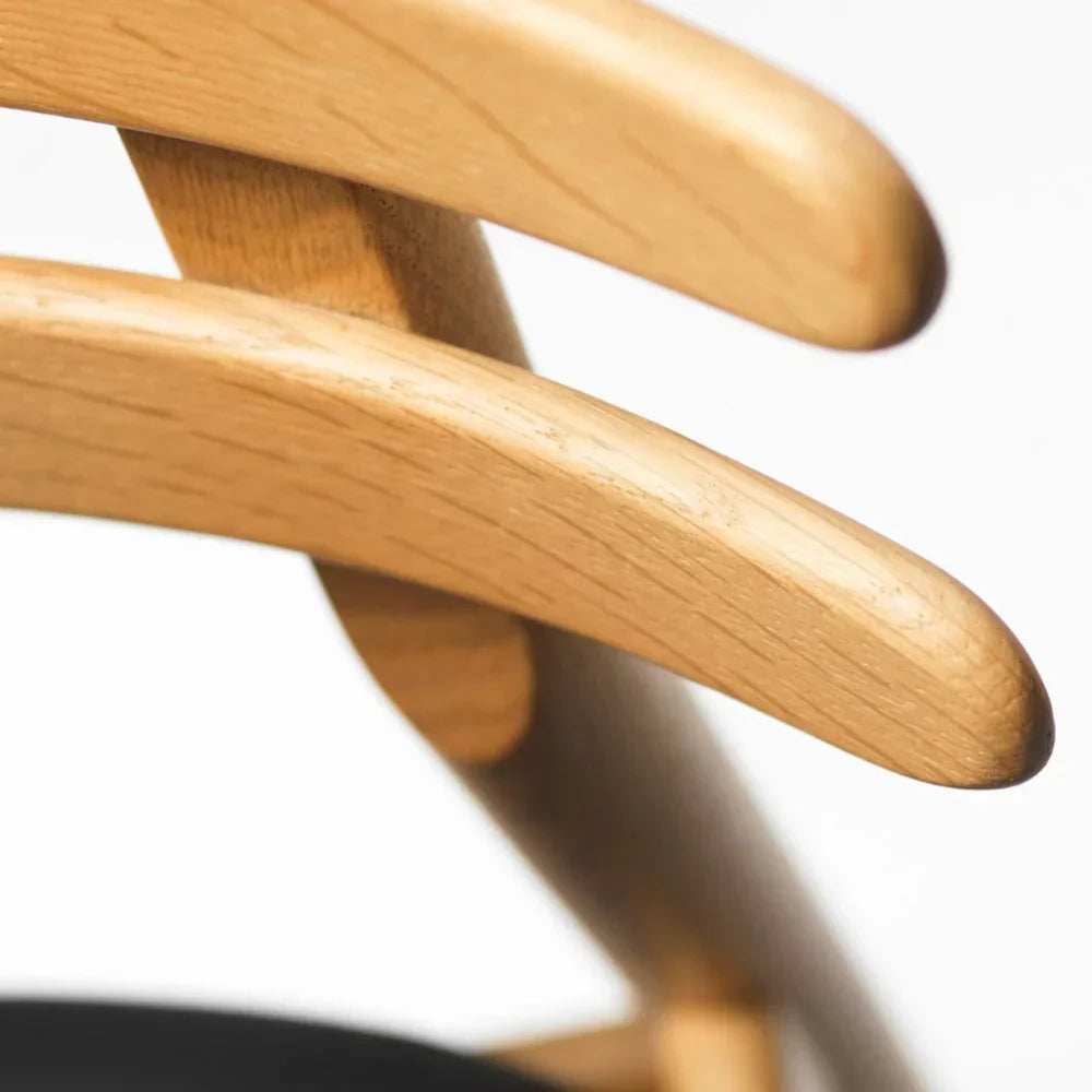 FDB Møbler J48 Chair, Nature Oiled Oak/Black Leather