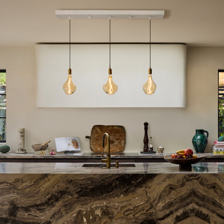 Linear Triple Pendant in Brass