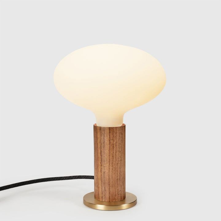Knuckle Table Lamp in Walnut + Oval Dim to Warm