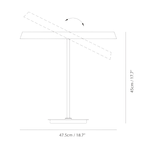 Konnect Table Lamp by Seed Design, dimension drawing