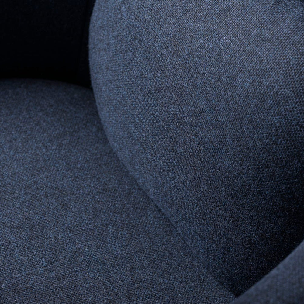 FDB Møbler L35 Gesja Wing Chair, Solid Nature Lacquered Oak/Dark Blue