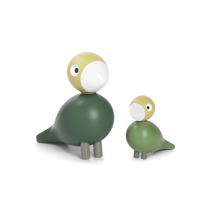 Kay Bojesen Liv &amp; Lykke Bird Pair, Green, H: 3.9"