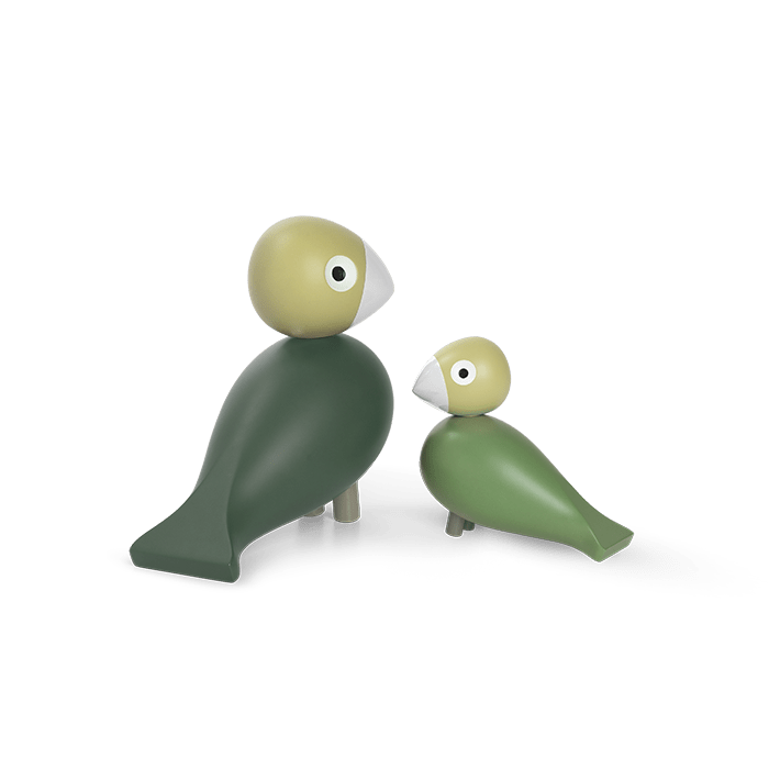 Kay Bojesen Liv &amp; Lykke Bird Pair, Green, H: 3.9"