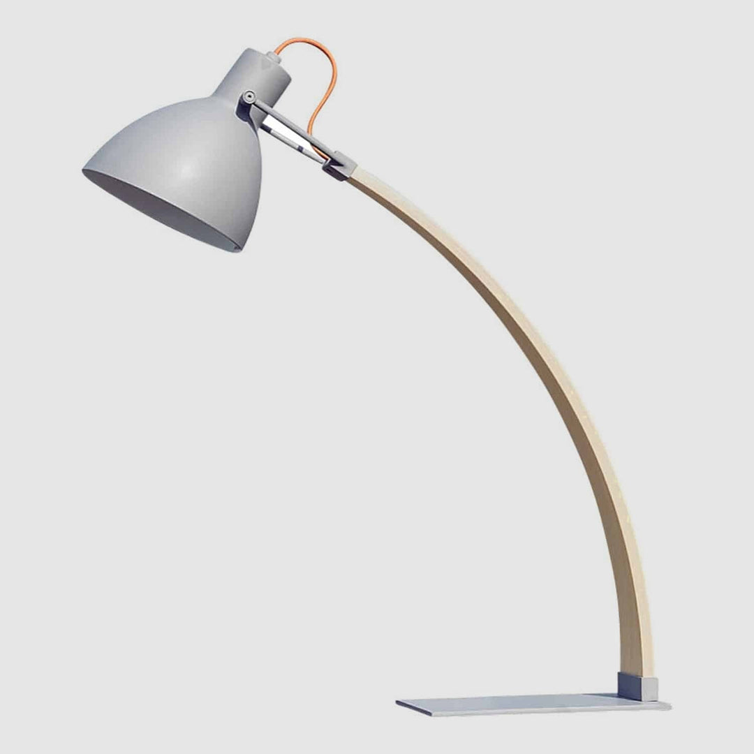 Laito Wood Table Lamp by Seed Design in Gray, studio shot
