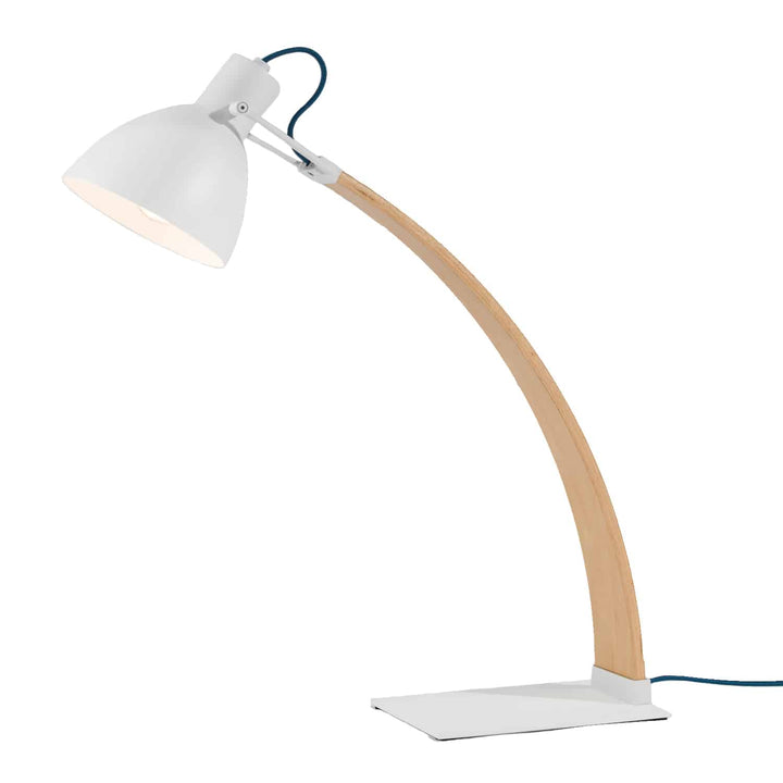 Laito Wood Table Lamp by Seed Design in White, studio shot