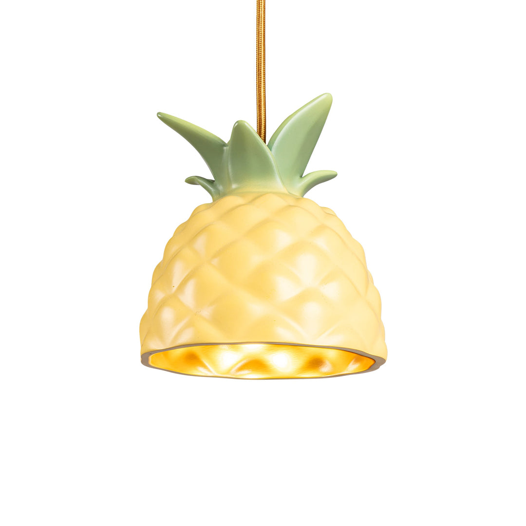 Seletti Vitamin Pineapple Pendant Lamp, the pineapple pendant lit from inside