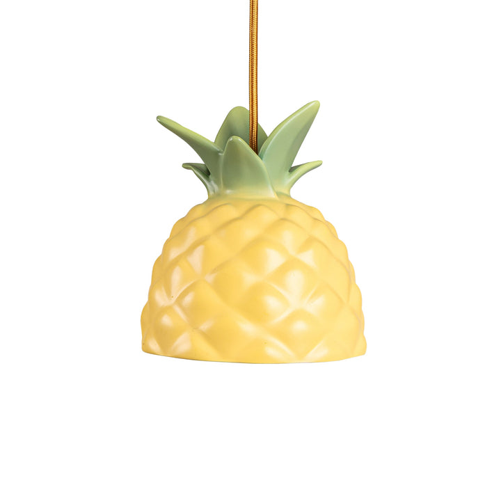 Seletti Vitamin Pineapple Pendant Lamp, side view of the pineapple pendant on its cord