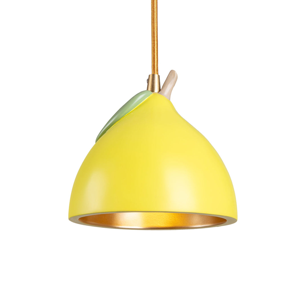 Seletti Vitamin Lemon Pendant Lamp, the lemon pendant lit from inside
