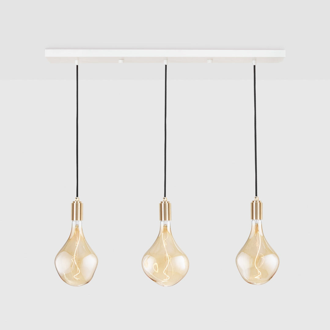 Linear Triple Pendant in Brass