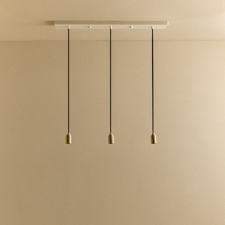 Linear Triple Pendant in Brass