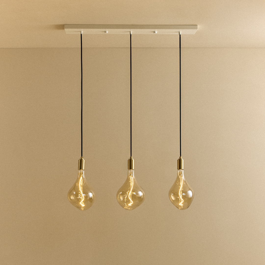 Linear Triple Pendant in Brass