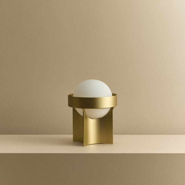 Loop Table Lamp in Gold + Sphere IV