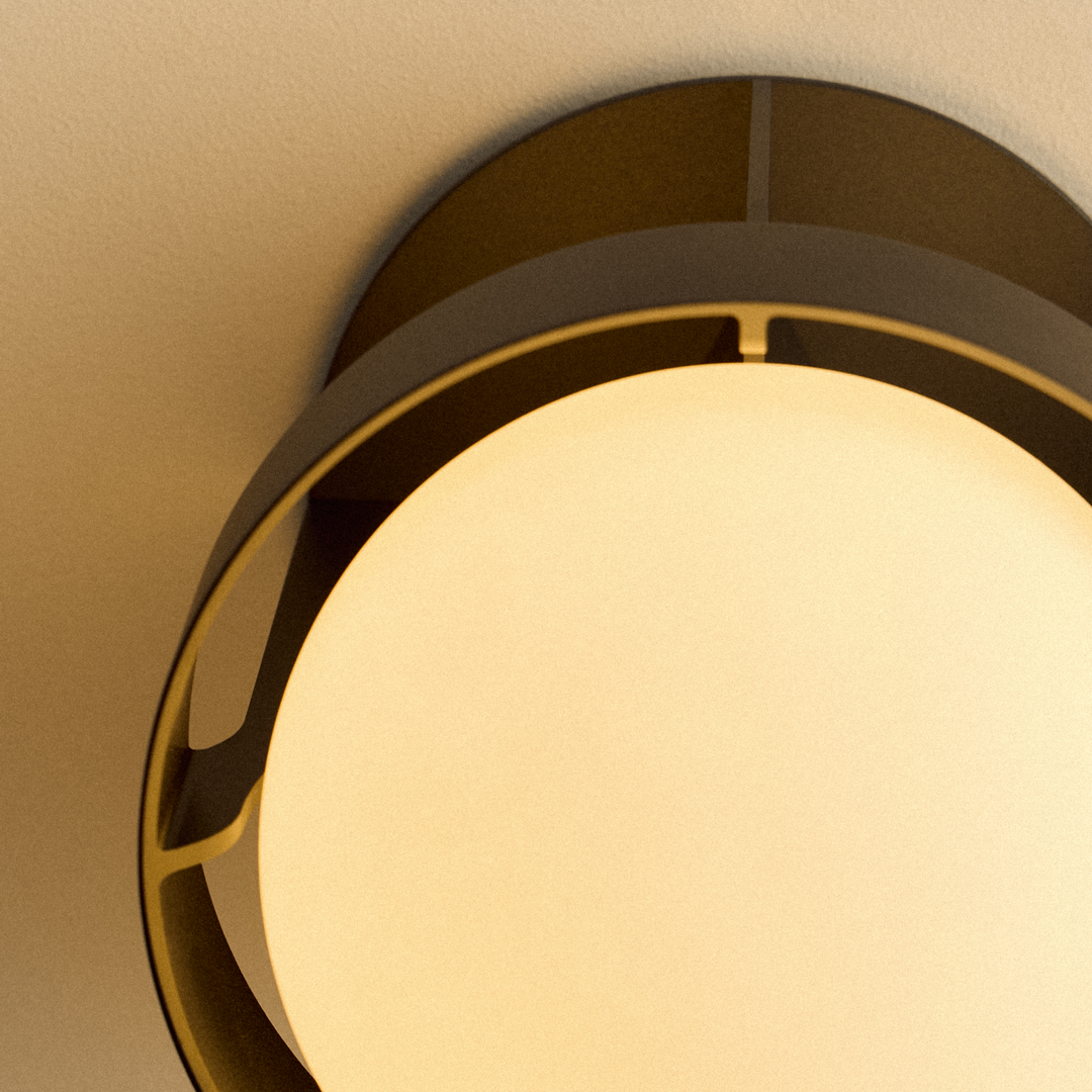 Loop Wall Light in Dark Grey + Sphere IV