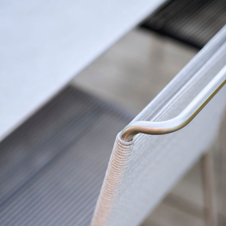 FDB Møbler M20 Teglgaard Cord Chair, Stainless Steel/Brushed Light Grey